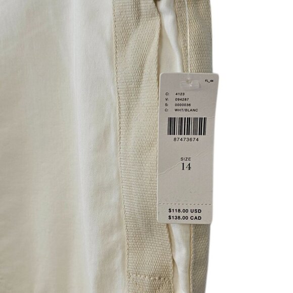 Anthropologie The Richie Slim Joggers Size 14 White Cotton Twill Tapered Leg NWT - Picture 6 of 11
